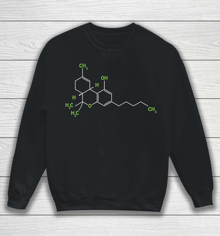 Cannabis Weed Pot Molecule Thc Marijuana Stoner Gift Sweatshirt