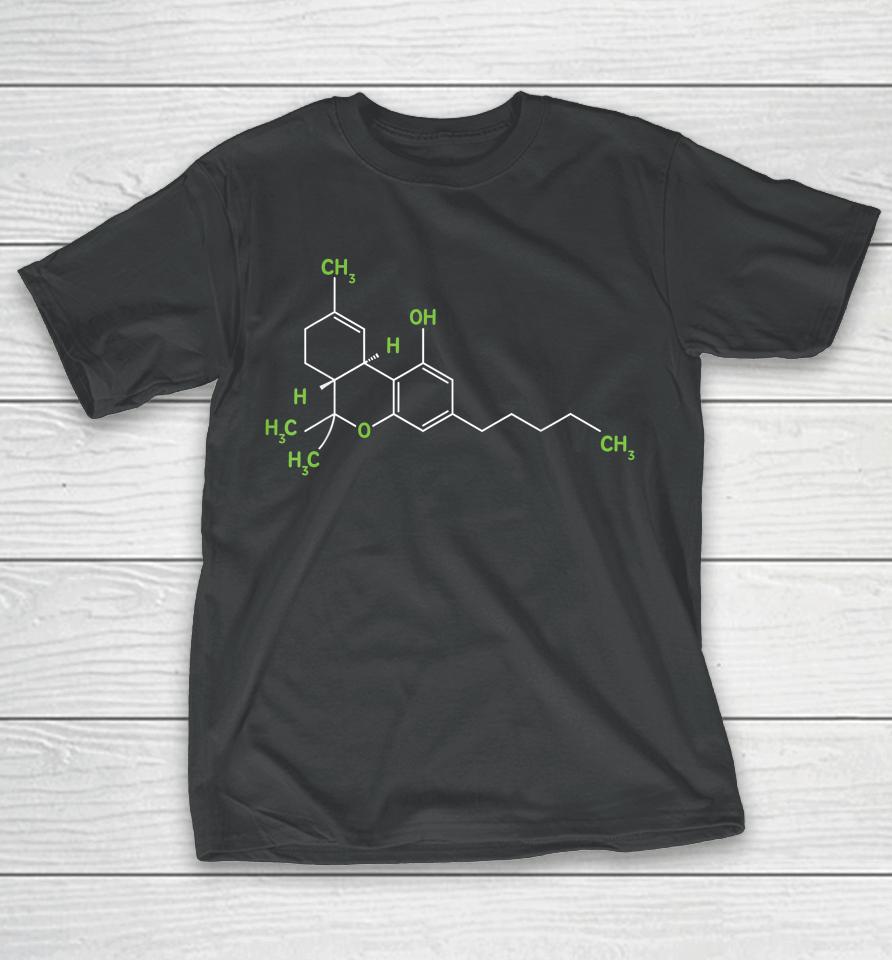 Cannabis Weed Pot Molecule Thc Marijuana Stoner Gift T-Shirt