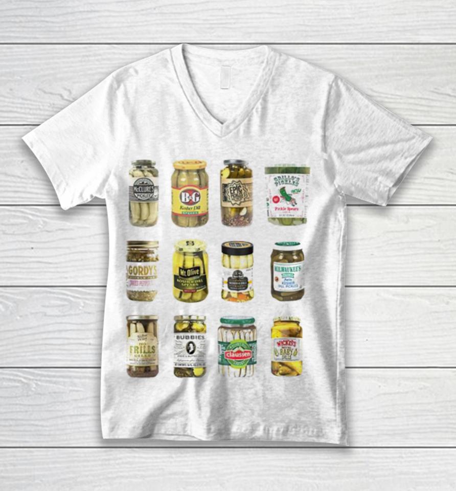 Canned Pickles Pickle Lovers Unisex V-Neck T-Shirt