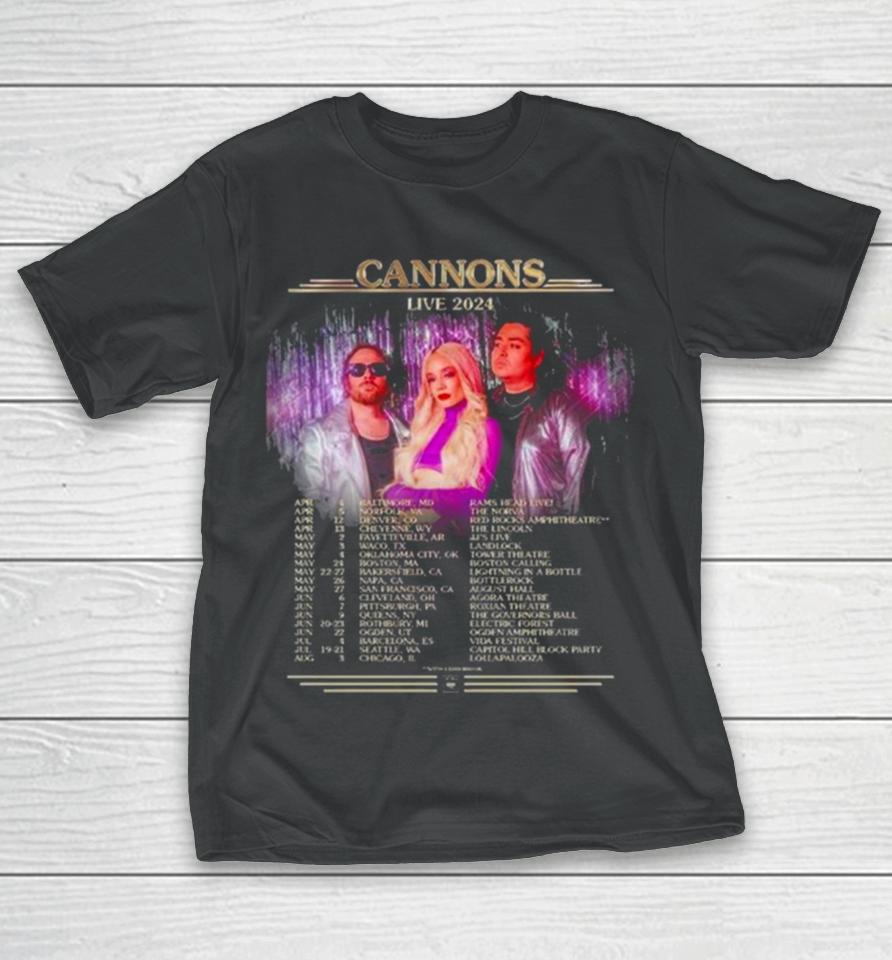 Cannons Drowning Pool And Saliva Snafu Le Tour 2024 T-Shirt