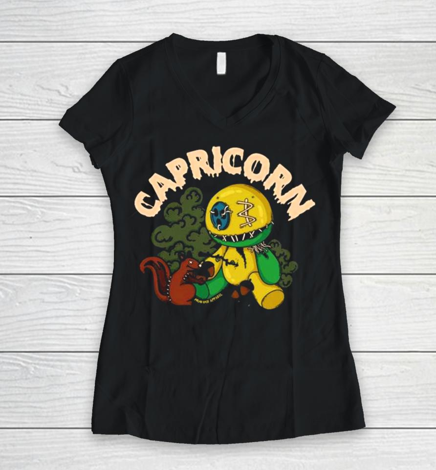 Capricorn Voodoo Doll Women V-Neck T-Shirt