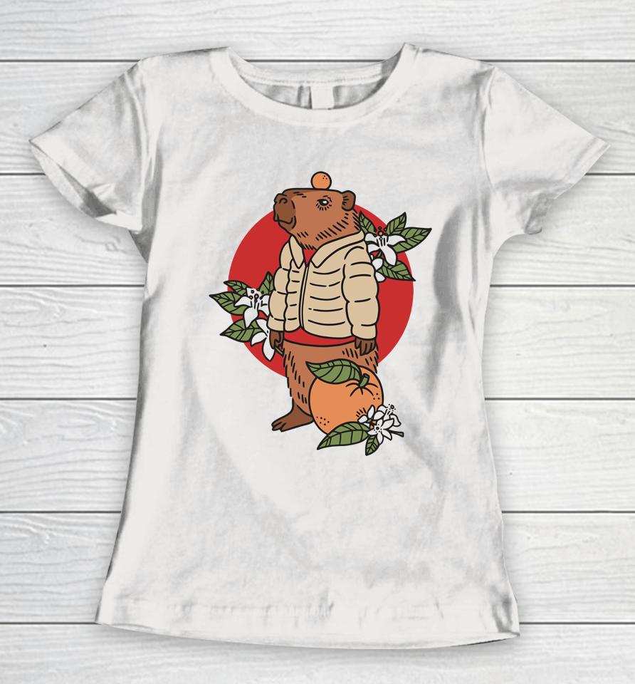Capybara Man Oranges Women T-Shirt
