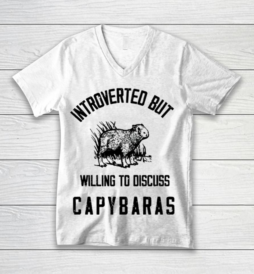 Capybaras Lover Introverted But Willing To Discuss Unisex V-Neck T-Shirt