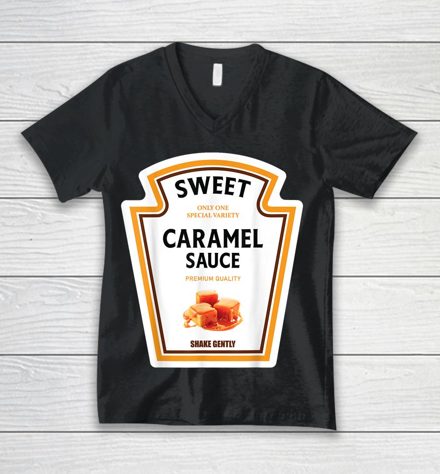 Caramel Sauce Halloween 2023 Costume Family Ketchup Mustard Unisex V-Neck T-Shirt