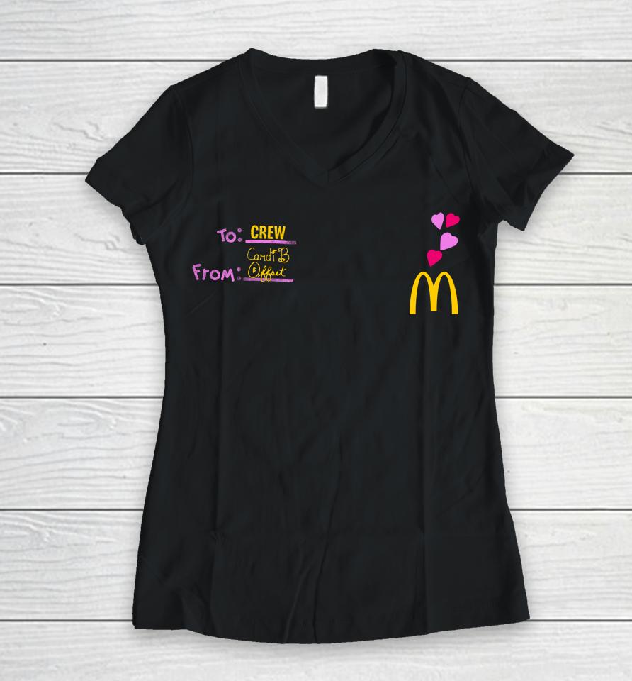 Cardi B Mcdonalds Women V-Neck T-Shirt