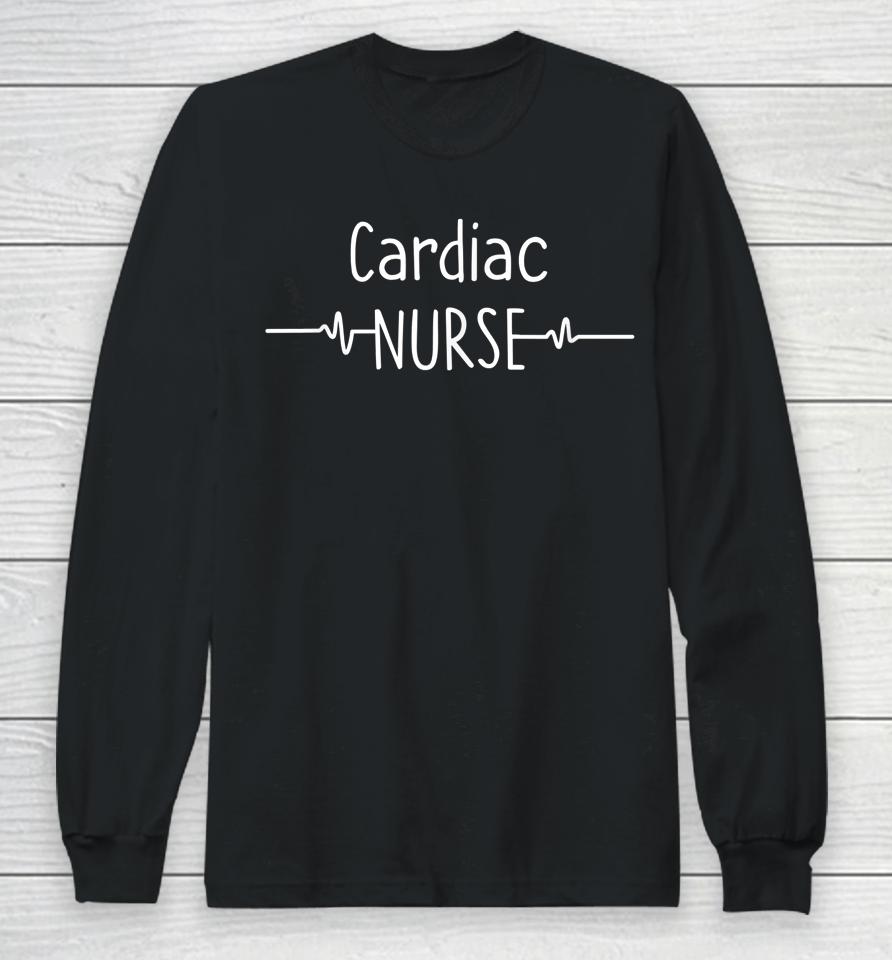 Cardiac Nurse Shirt Heartbeat Nursing Student Nurse Long Sleeve T-Shirt