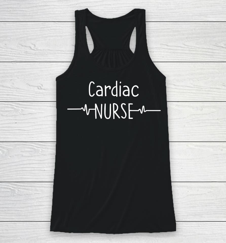 Cardiac Nurse Shirt Heartbeat Nursing Student Nurse Racerback Tank