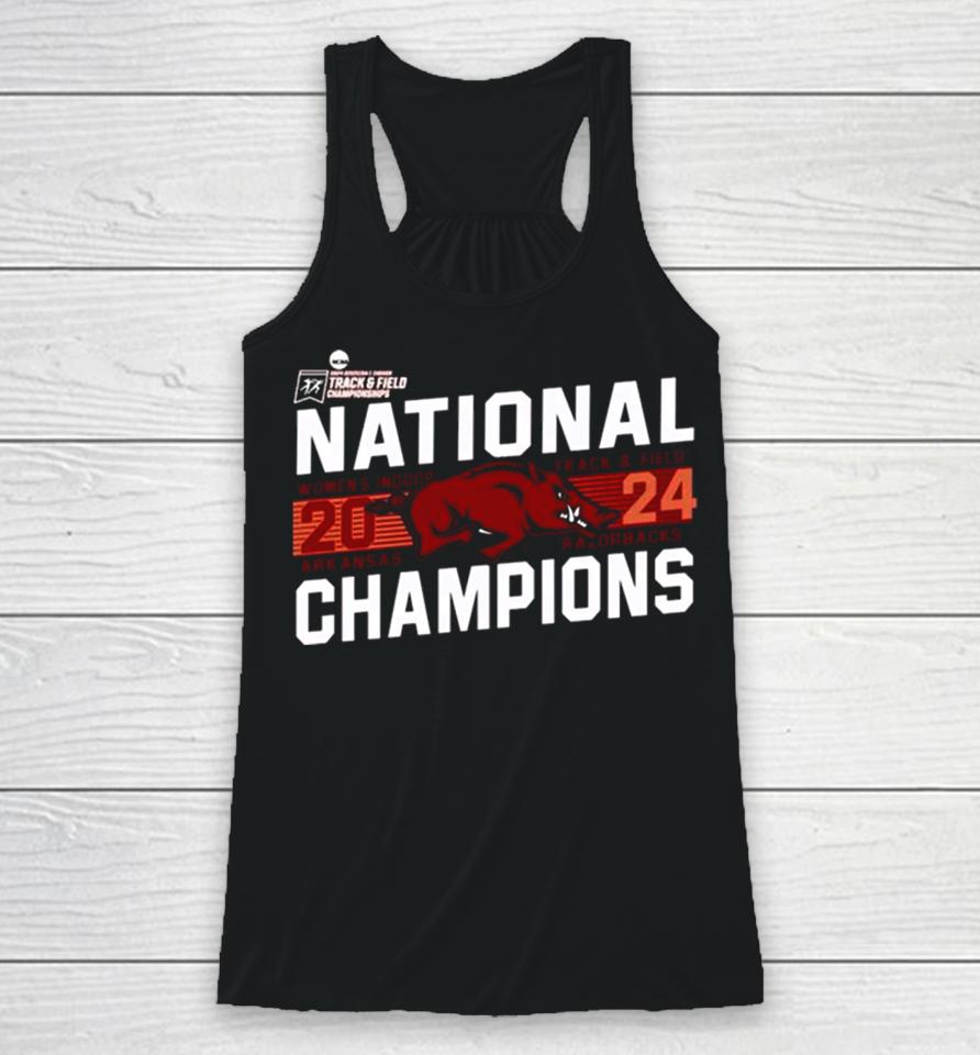 Cardinal Arkansas Razorbacks 2024 Ncaa Women’s Indoor Track &Amp; Field National Champions Racerback Tank
