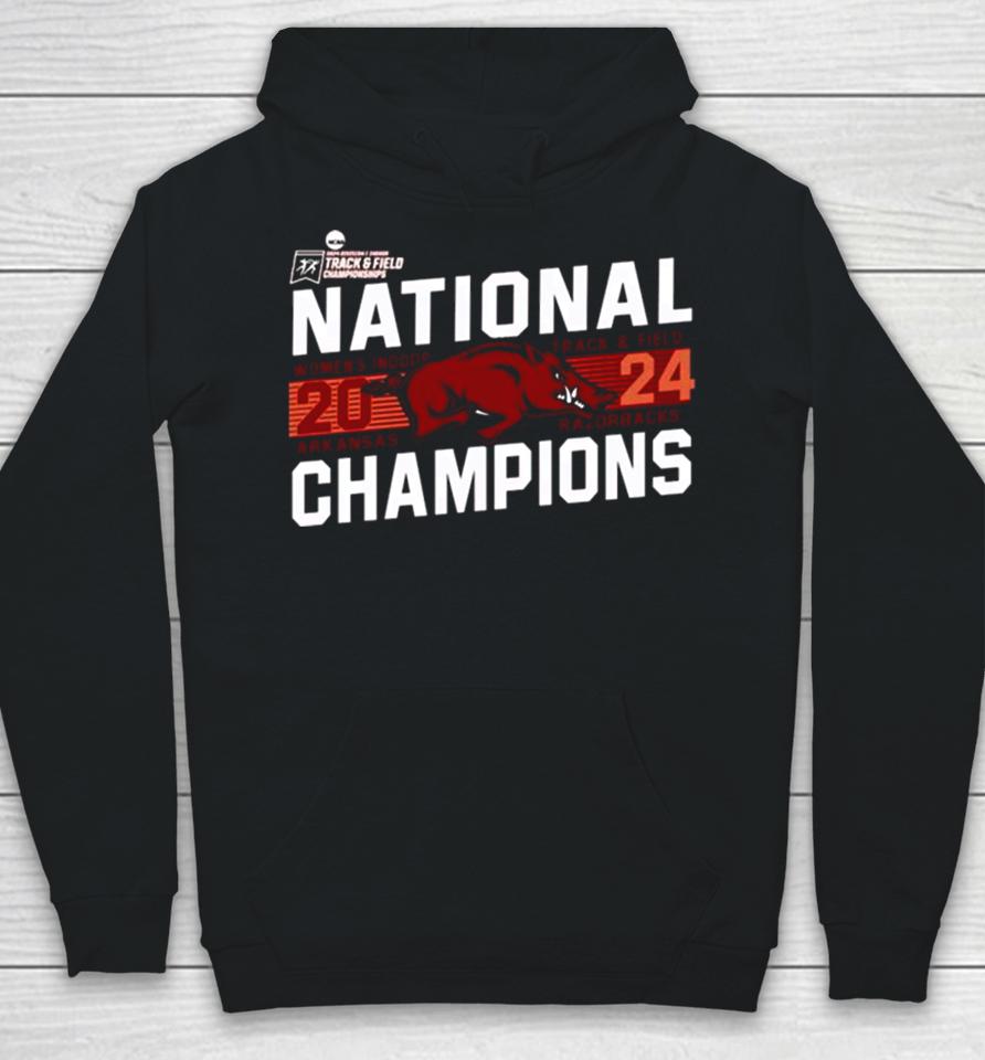 Cardinal Arkansas Razorbacks 2024 Ncaa Women’s Indoor Track &Amp; Field National Champions Hoodie