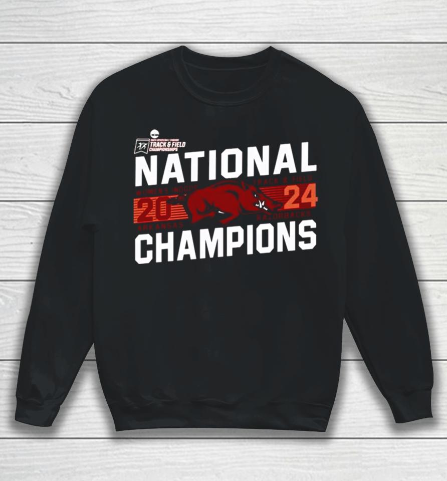 Cardinal Arkansas Razorbacks 2024 Ncaa Women’s Indoor Track &Amp; Field National Champions Sweatshirt