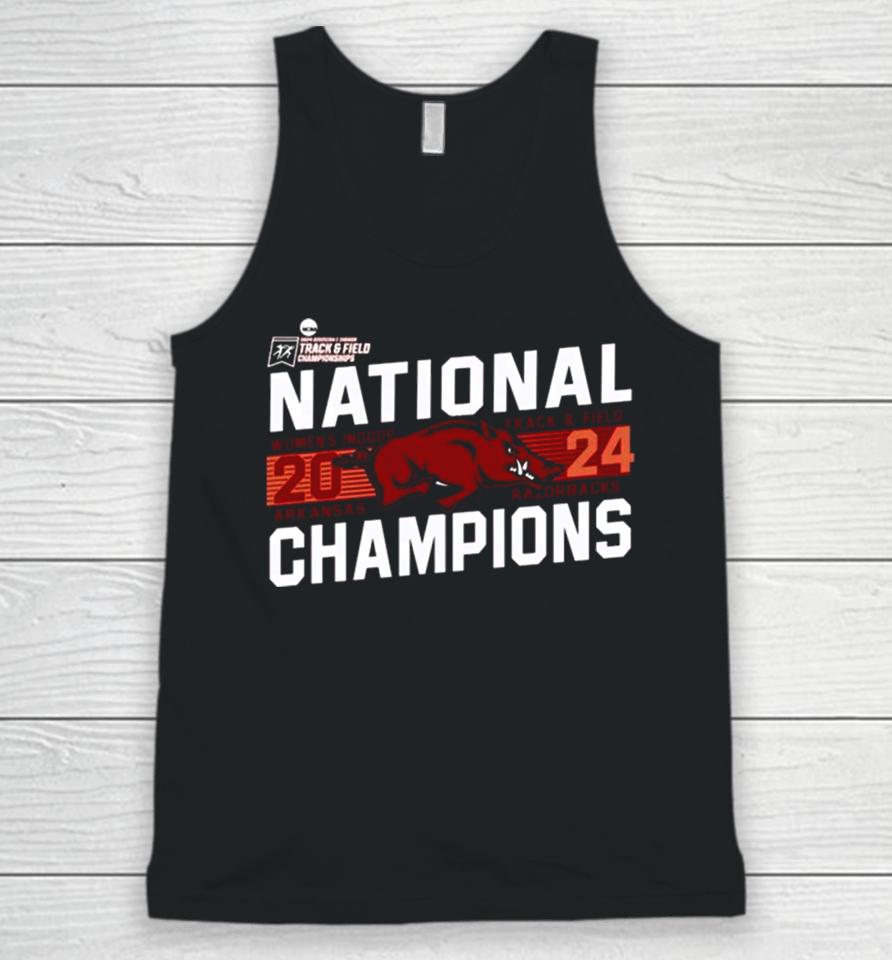 Cardinal Arkansas Razorbacks 2024 Ncaa Women’s Indoor Track &Amp; Field National Champions Unisex Tank Top
