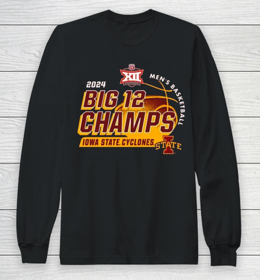 Cardinal Iowa State Cyclones 2024 Big 12 Men’s Basketball Conference Tournament Champions Locker Room Long Sleeve T-Shirt
