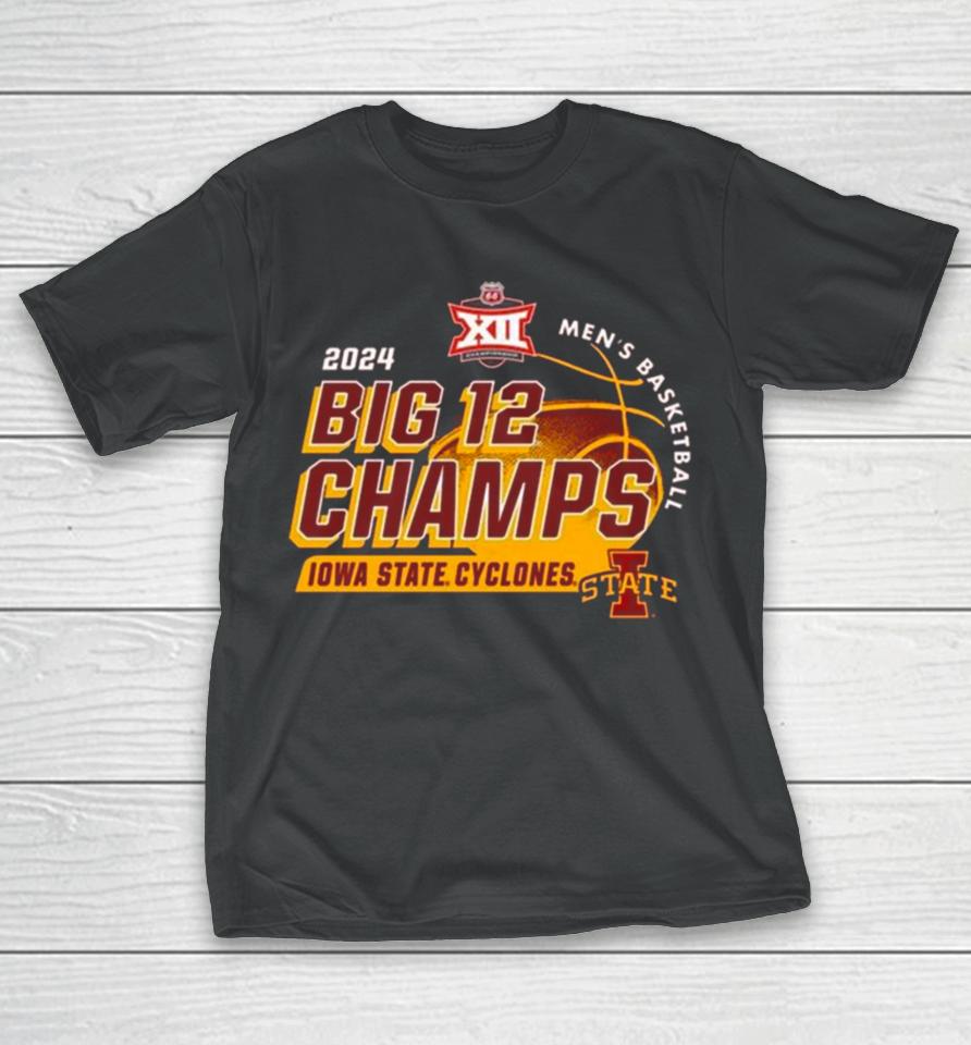 Cardinal Iowa State Cyclones 2024 Big 12 Men’s Basketball Conference Tournament Champions Locker Room T-Shirt