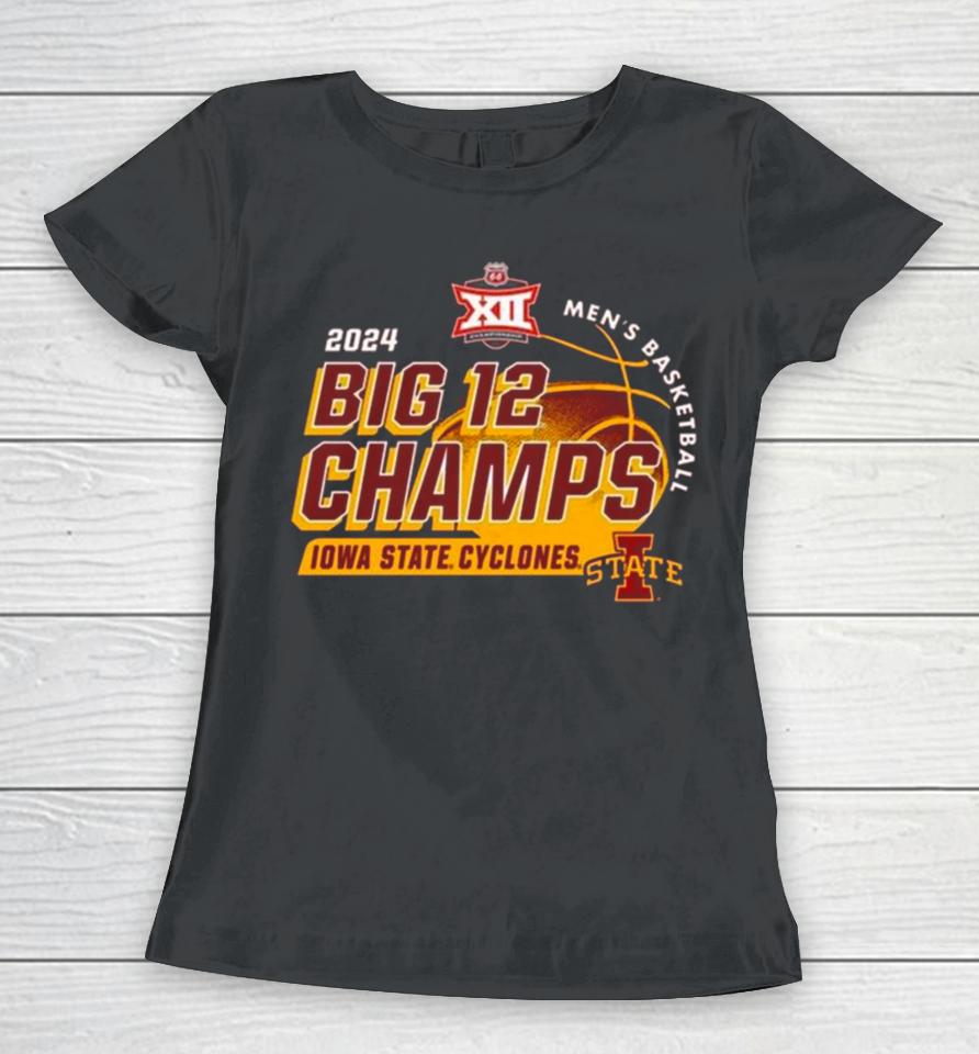 Cardinal Iowa State Cyclones 2024 Big 12 Men’s Basketball Conference Tournament Champions Locker Room Women T-Shirt