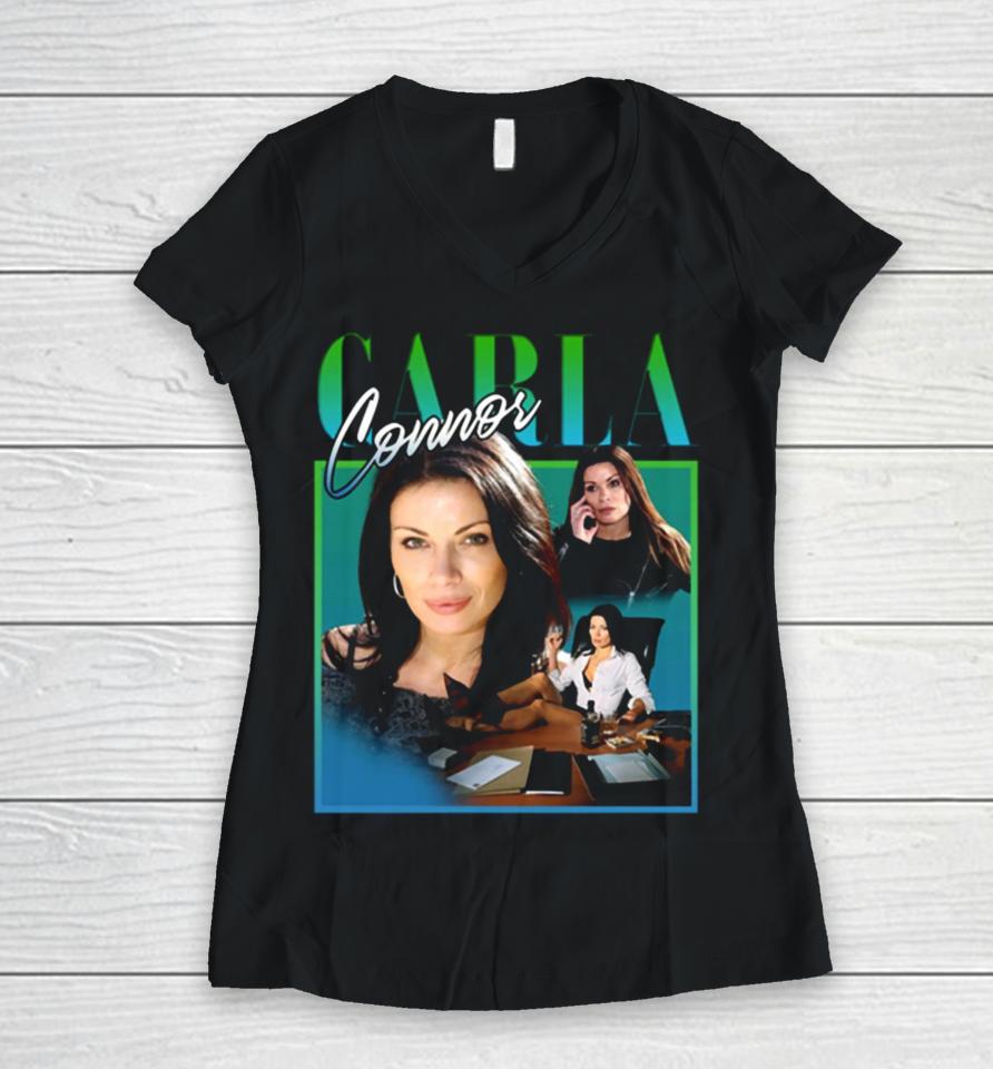 Carla Connor Homage Coronation Street Fans Women V-Neck T-Shirt