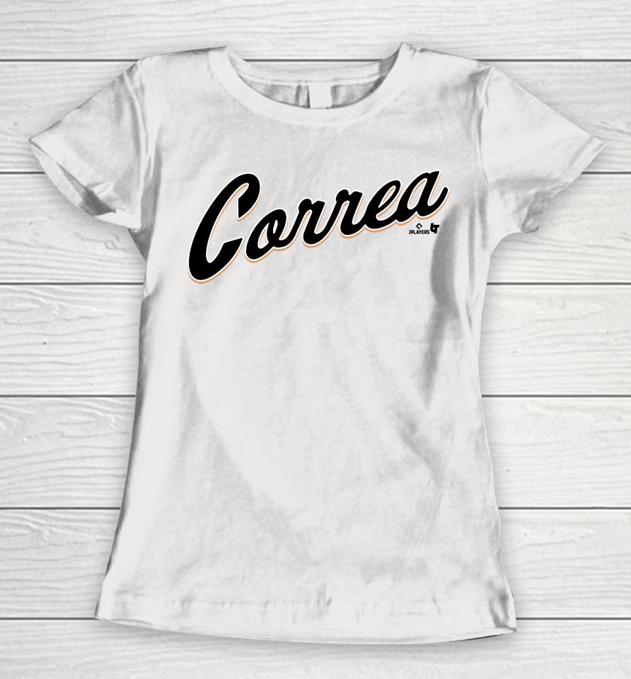 Carlos Correa San Francisco Correa Script Women T-Shirt