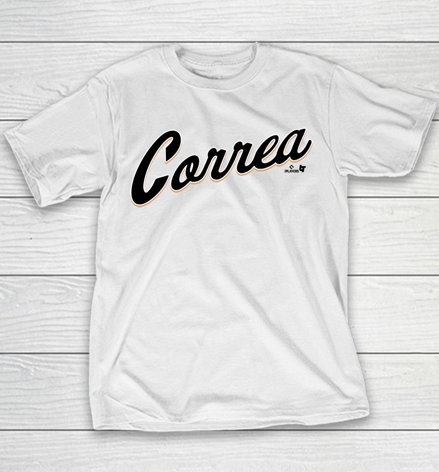 Carlos Correa Sf Correa Script Youth T-Shirt