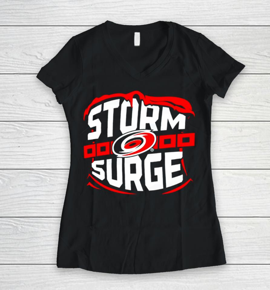 Carolina Hurricanes Storm Surge Women V-Neck T-Shirt