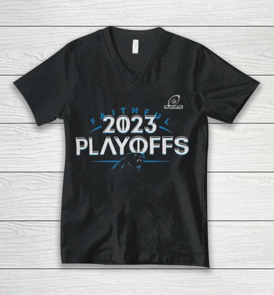 Carolina Panthers 2023 Nfl Playoffs Faithful Unisex V-Neck T-Shirt