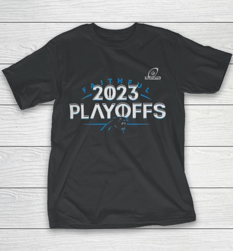 Carolina Panthers 2023 Nfl Playoffs Faithful Youth T-Shirt