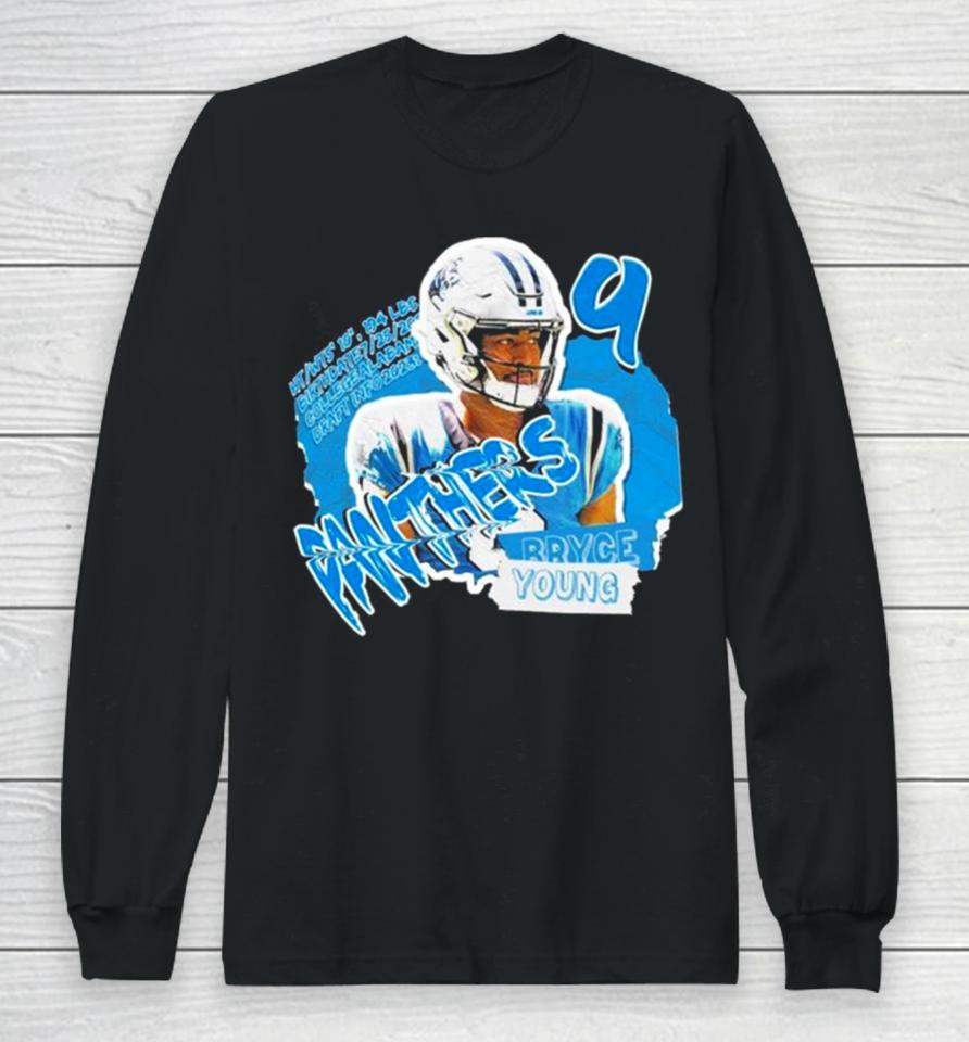 Carolina Panthers Bryce Young Football Paper Long Sleeve T-Shirt