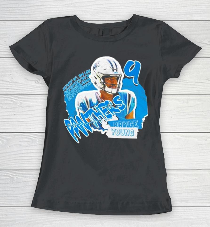 Carolina Panthers Bryce Young Football Paper Women T-Shirt