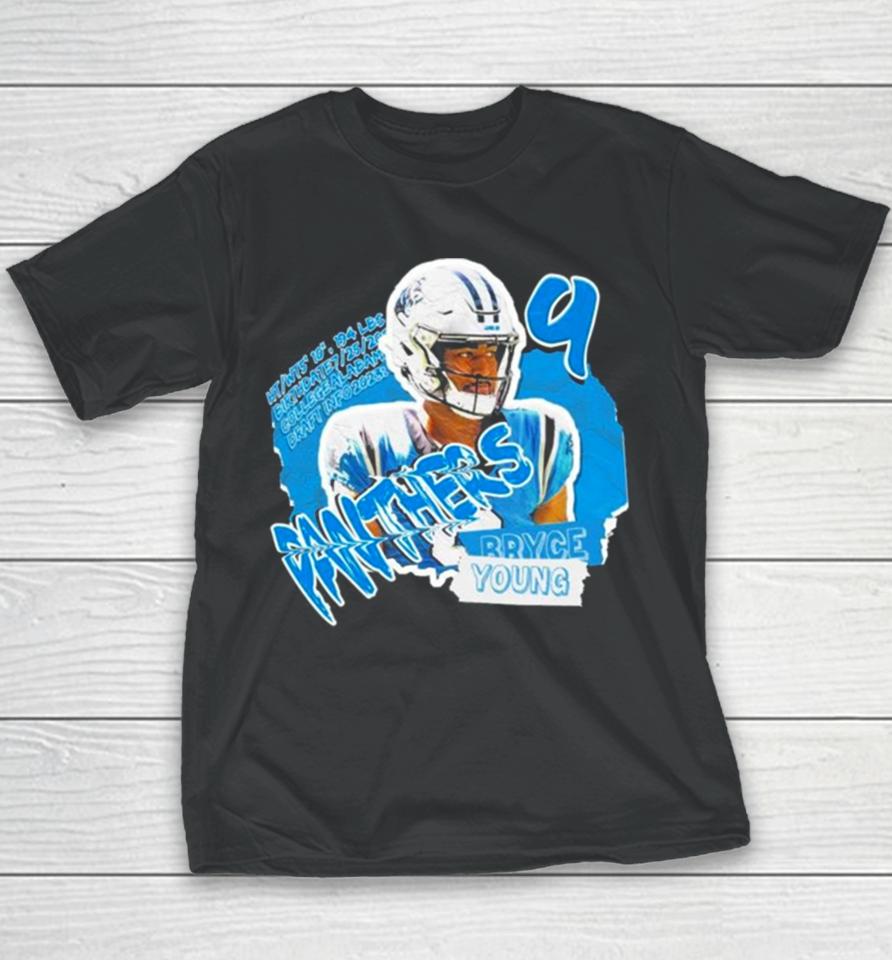 Carolina Panthers Bryce Young Football Paper Youth T-Shirt