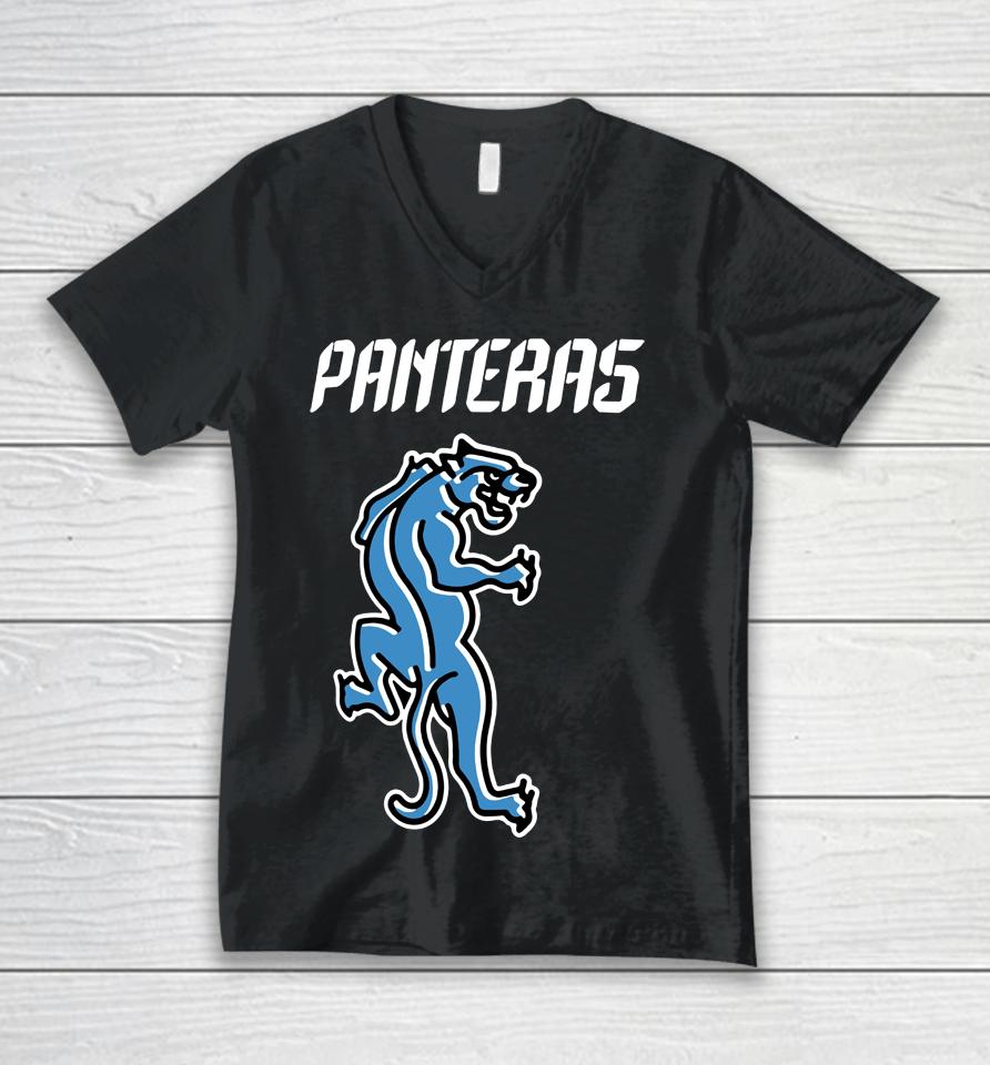 Carolina Panthers Fanatics Branded Nfl Por La Cultura Panteras Unisex V-Neck T-Shirt