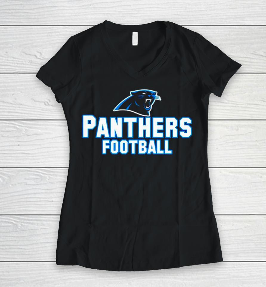 Carolina Panthers Football Logo 2024 Nfl Women V-Neck T-Shirt