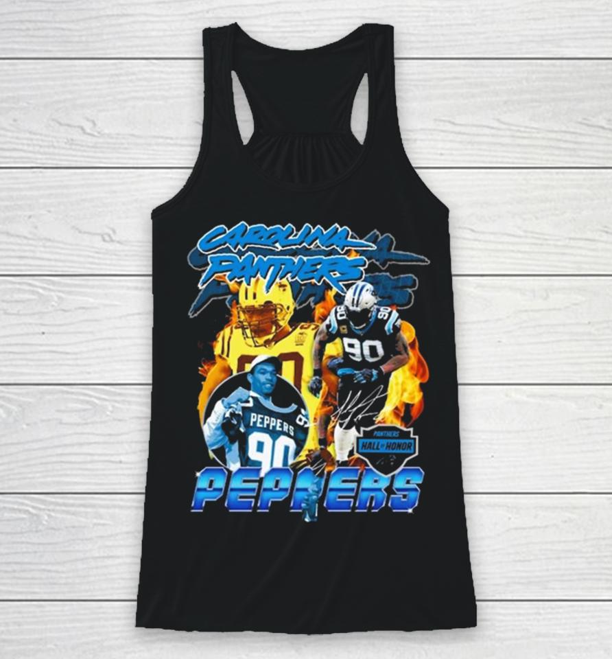 Carolina Panthers Julius Peppers Mitchell And Ness 2023 Hall Of Honor Signature Racerback Tank