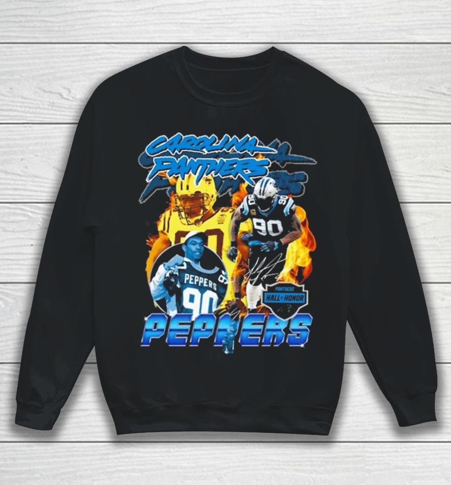 Carolina Panthers Julius Peppers Mitchell And Ness 2023 Hall Of Honor Signature Sweatshirt