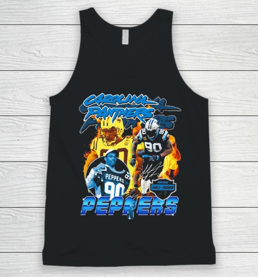 Carolina Panthers Julius Peppers Mitchell And Ness 2023 Hall Of Honor Signature Unisex Tank Top