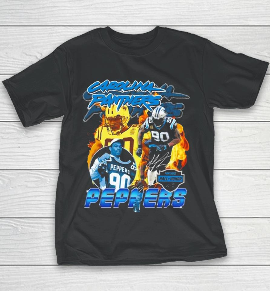Carolina Panthers Julius Peppers Mitchell And Ness 2023 Hall Of Honor Signature Youth T-Shirt