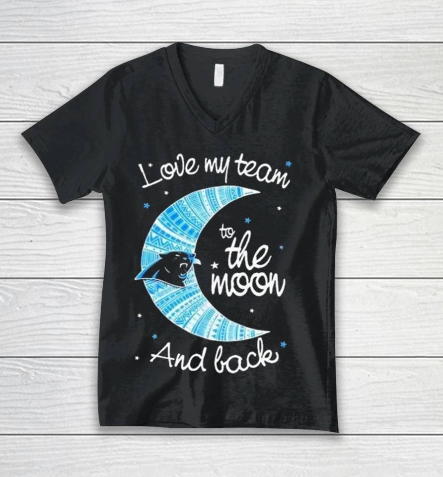 Carolina Panthers Nfl I Love My Team To The Moon And Back Unisex V-Neck T-Shirt