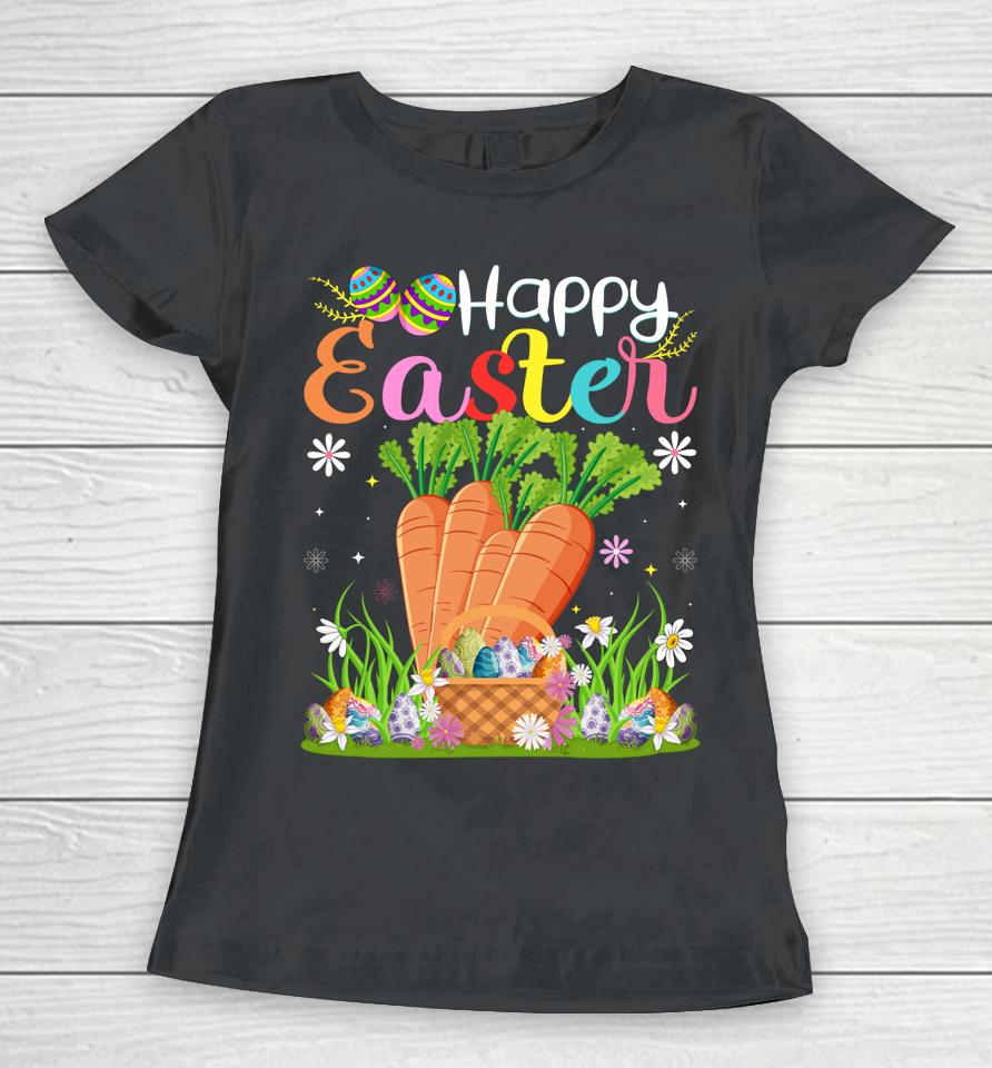 Carrot Bunny Egg Hunting Funny Carrot Happy Easter Women T-Shirt