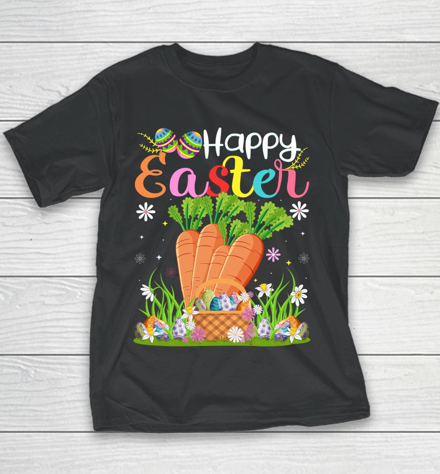 Carrot Bunny Egg Hunting Funny Carrot Happy Easter Youth T-Shirt