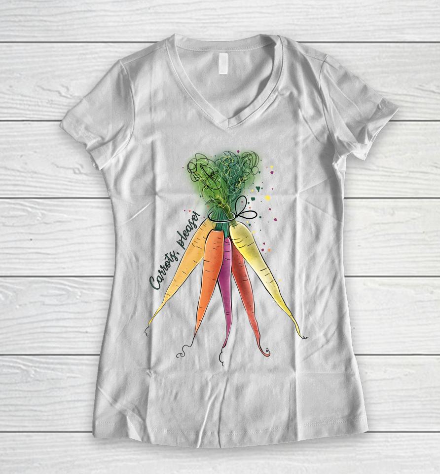 Carrots For Easter Bunny Women V-Neck T-Shirt