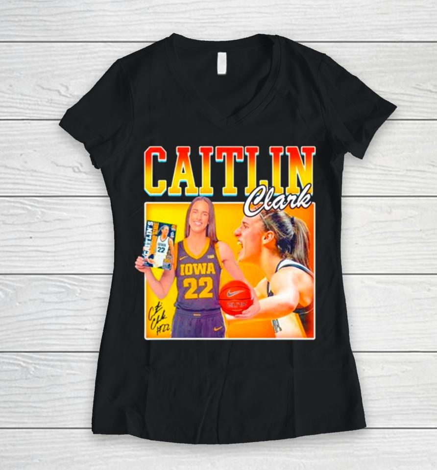 Cartlin Clark Iowa Hawkeyes Ncaa Basketball Player Women V-Neck T-Shirt