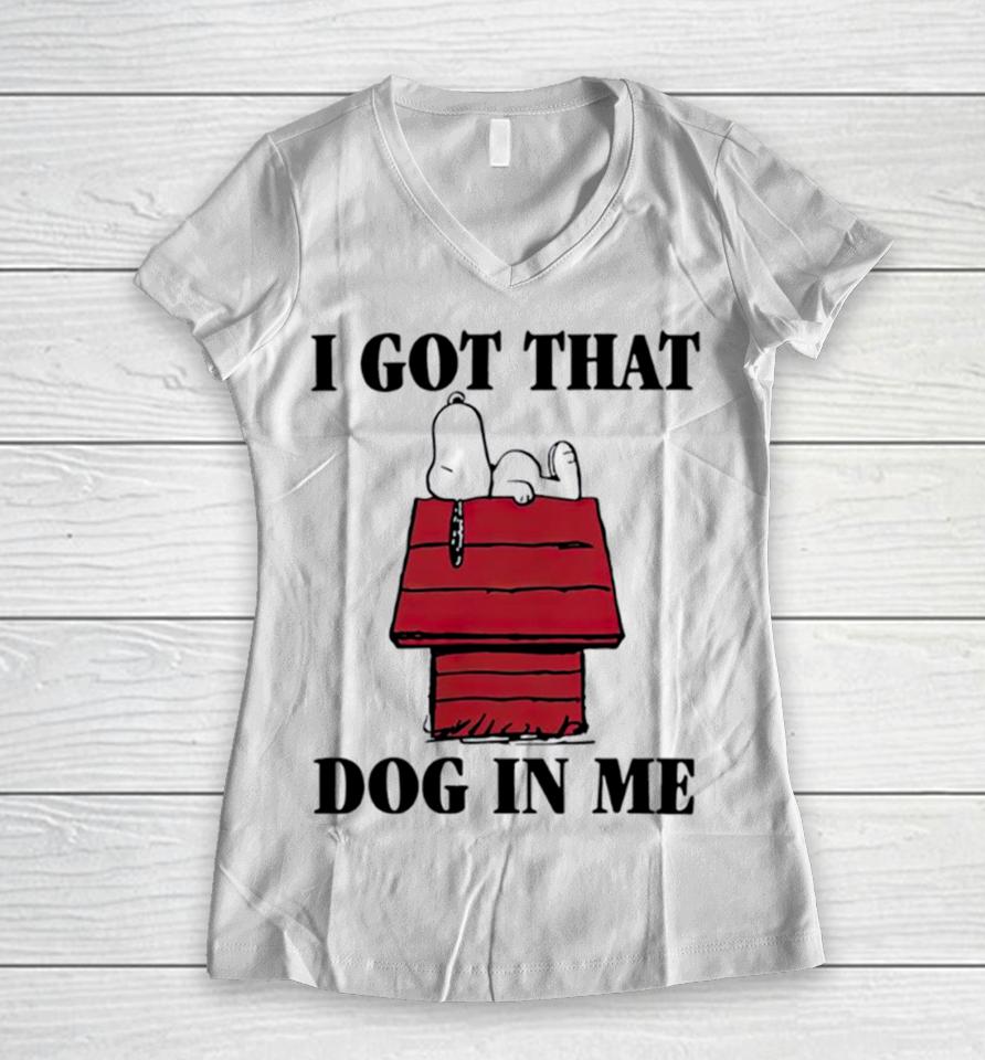 Cartoon Beagle Snoopy Dog In Me Women V-Neck T-Shirt
