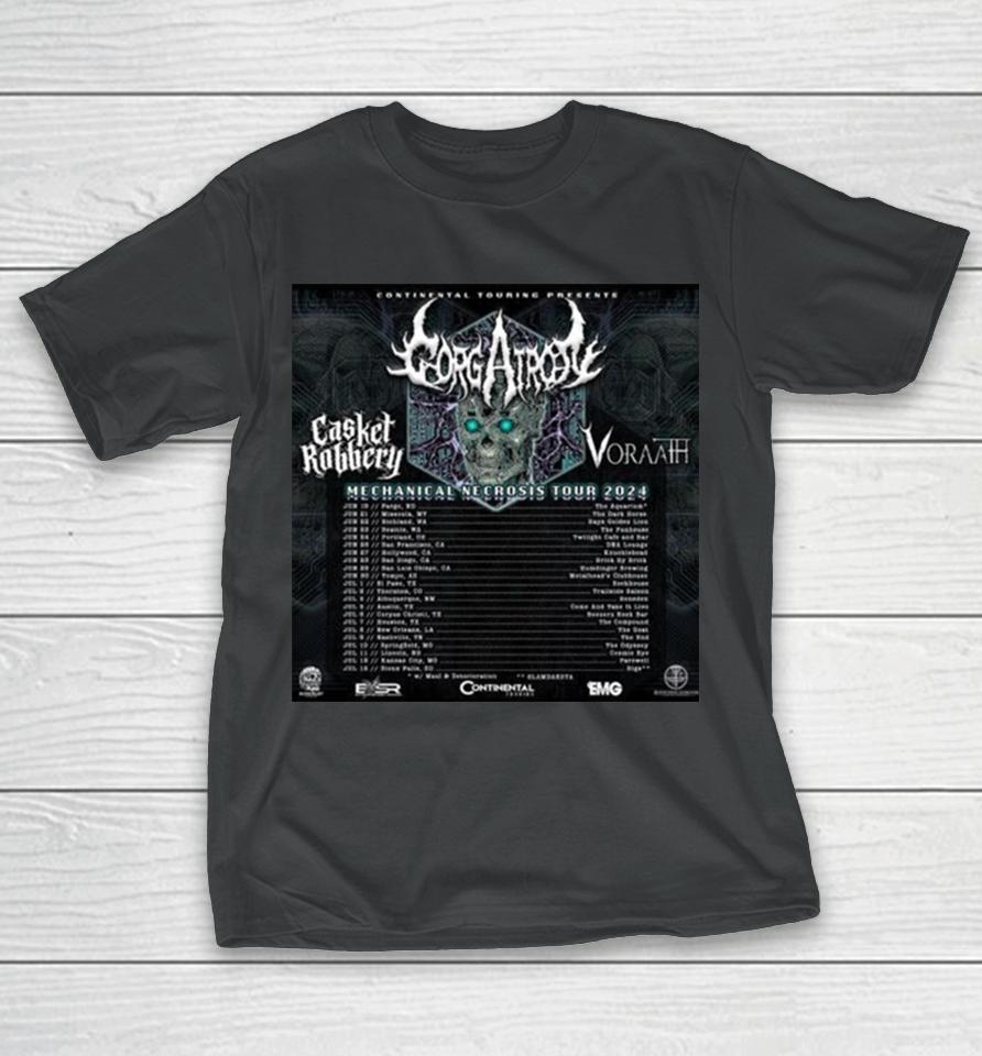 Casket Robbery Us Mechanical Necrosis Tour 2024 Performance Schedule T-Shirt