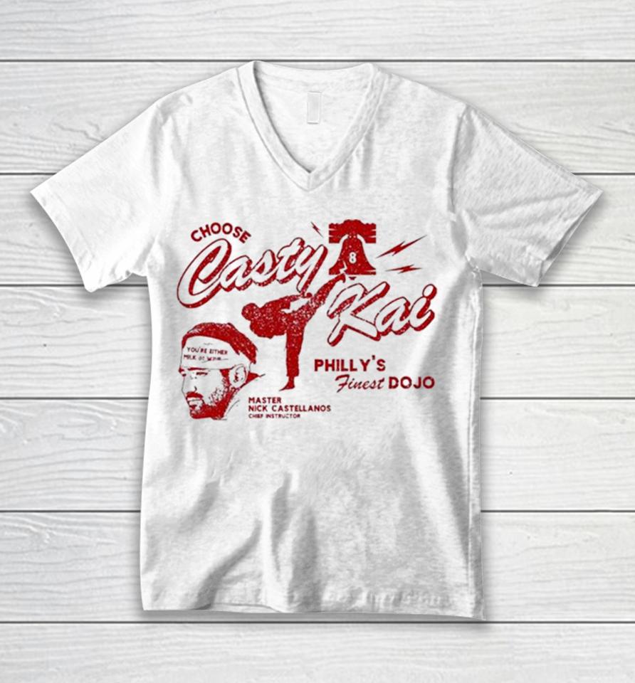 Casty Kai Philly’s Finest Dojo Nick Castellanos Unisex V-Neck T-Shirt