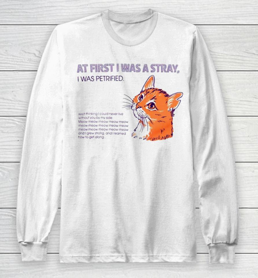 Cat At First I Was A Stray Long Sleeve T-Shirt