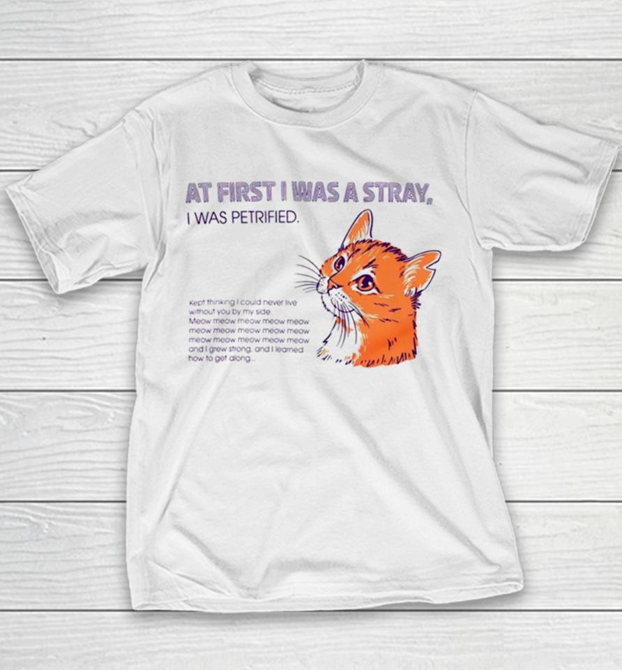 Cat At First I Was A Stray Youth T-Shirt