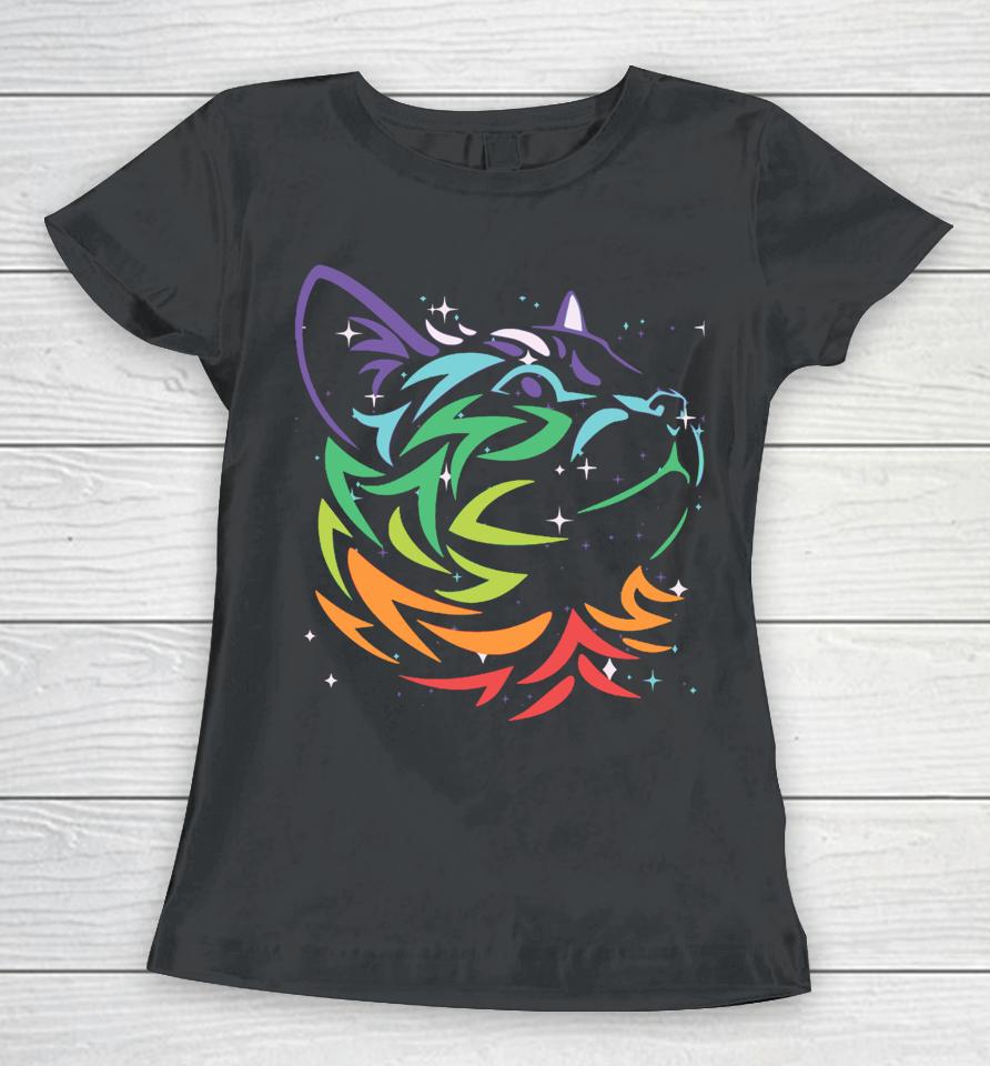 Cat Beautiful Colors For Cat Lovers Cute Cat Women T-Shirt