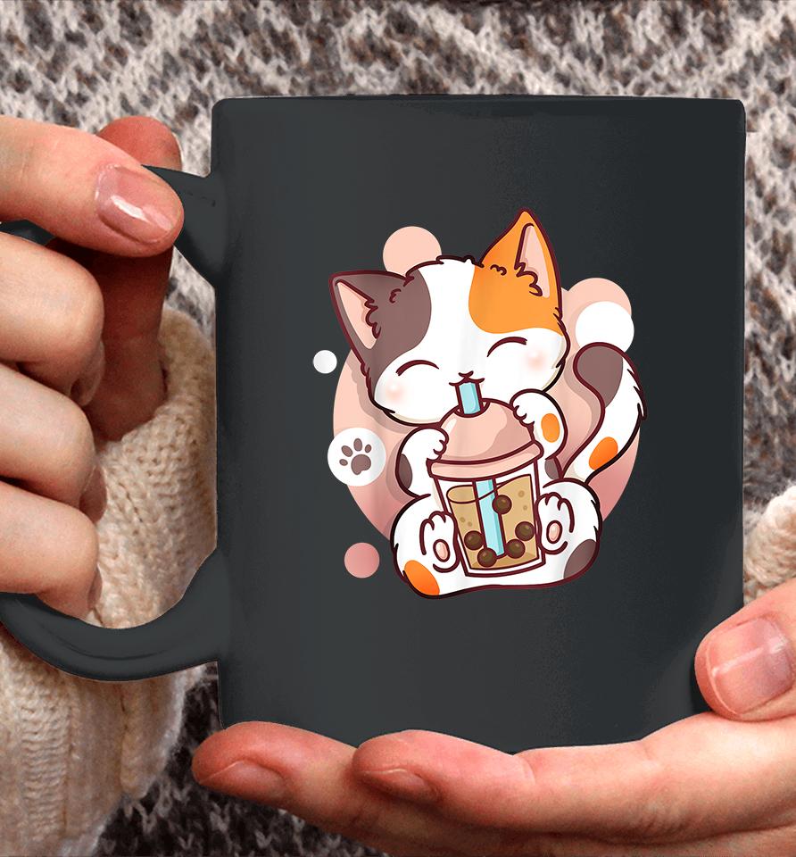 Cat Boba Tea Bubble Tea Anime Kawaii Neko Coffee Mug