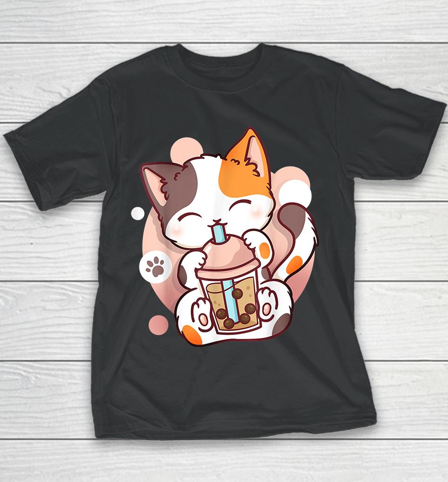 Cat Boba Tea Bubble Tea Anime Kawaii Neko Youth T-Shirt