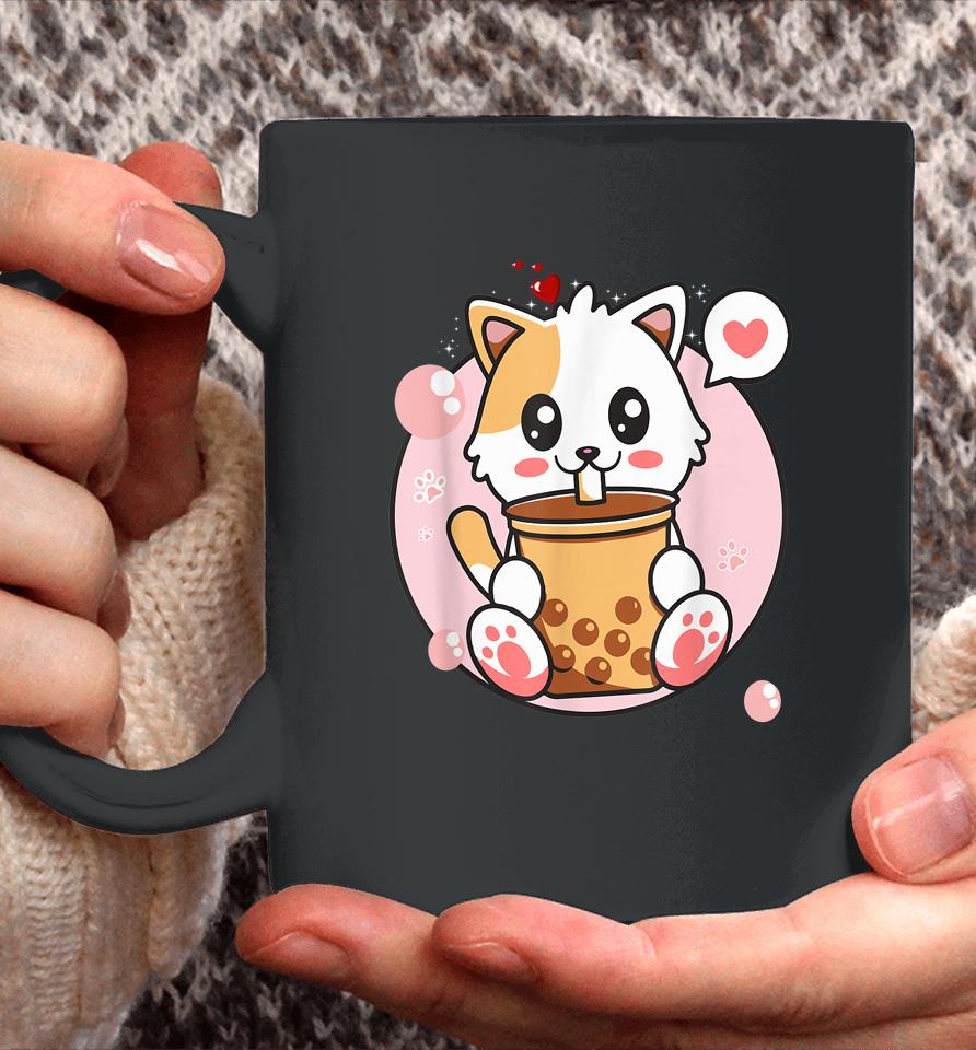 Cat Boba Tea Bubble Tea Kawaii Anime Japanese Girl Coffee Mug