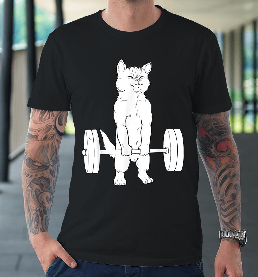 Cat Deadlift Powerlifting Premium T-Shirt