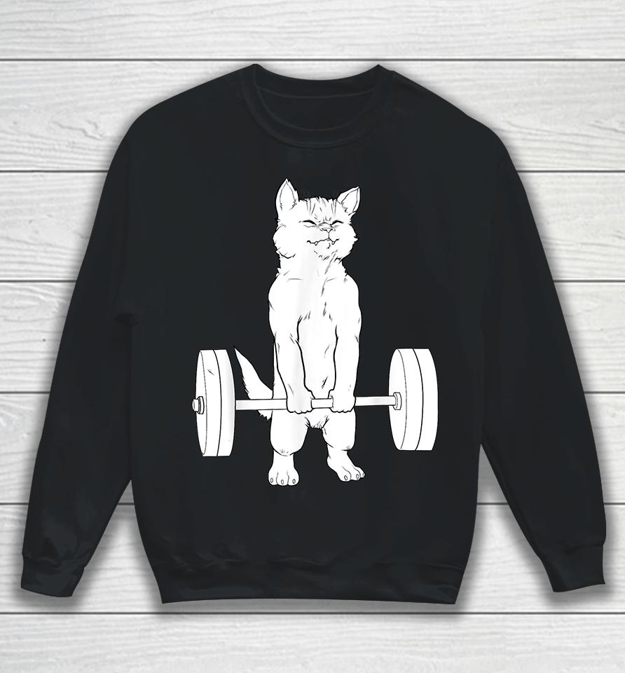 Cat Deadlift Powerlifting Sweatshirt