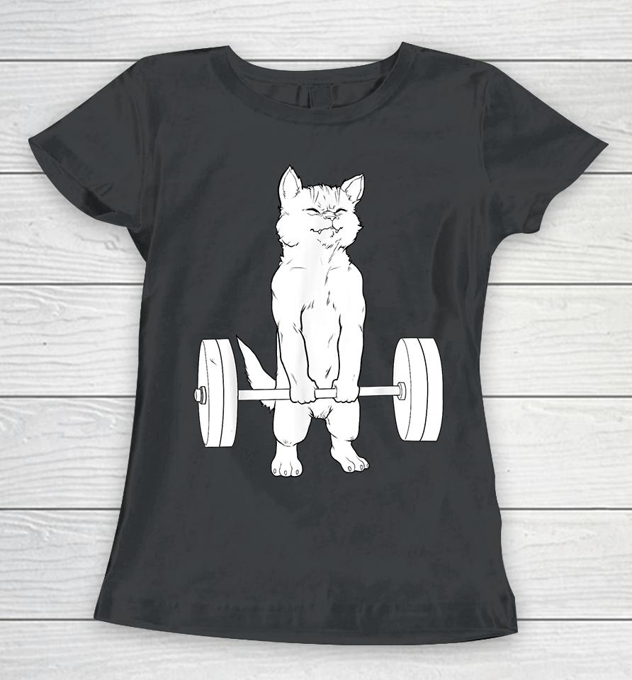 Cat Deadlift Powerlifting Women T-Shirt